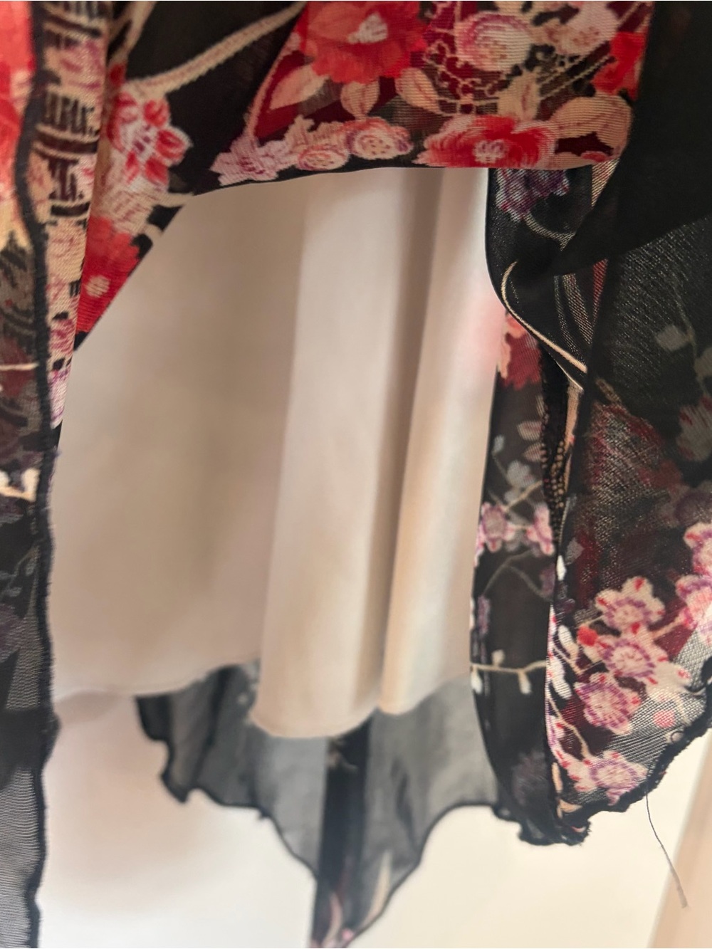 Alyn Paige Vintage Y2K Fairy Mini Dress. Large. Black and Red Floral. - Picture 3 of 7